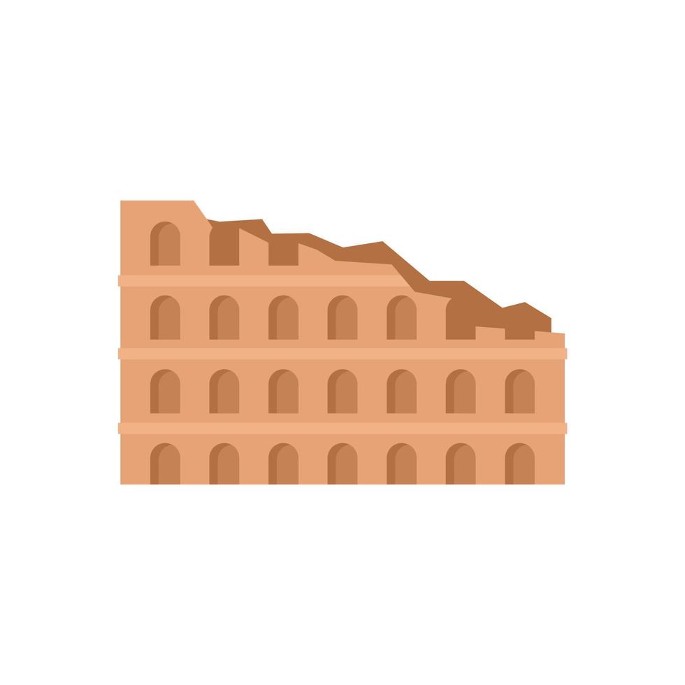 Ruins sightseeing icon flat isolated vector