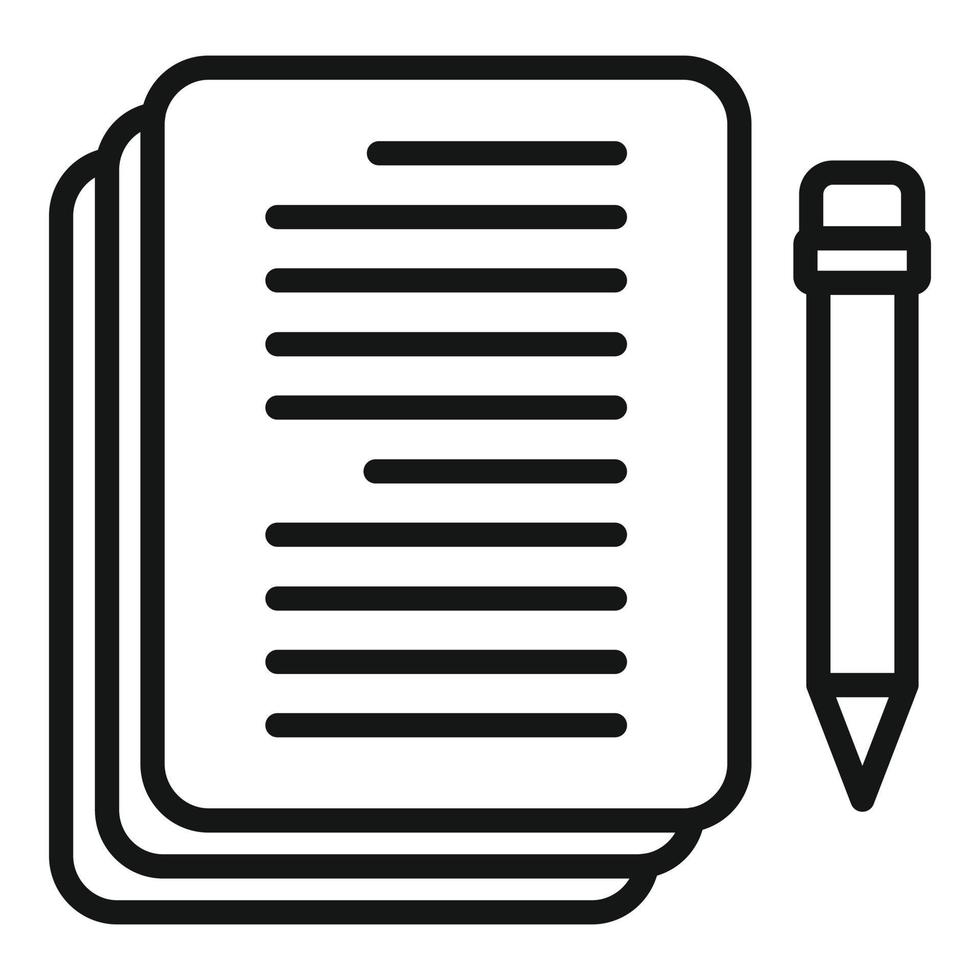 Plan work icon outline vector. Pen paper vector