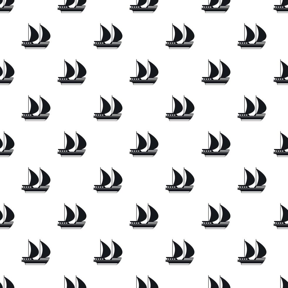 Big yacht pattern, simple style vector