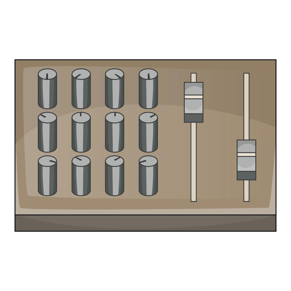 icono de pult del mezclador de sonido, estilo de dibujos animados vector