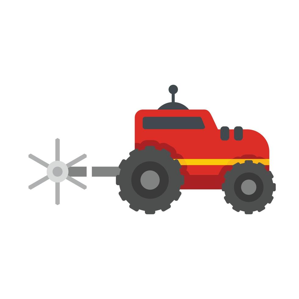 icono de tractor de granja vector aislado plano