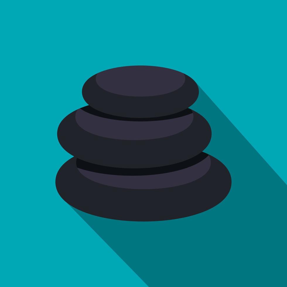 Stack of black basalt balancing stones icon vector