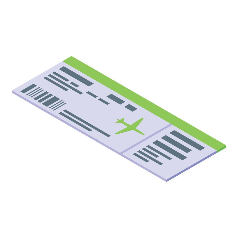 Airplane ticket icon isometric vector. Vaccine passport vector