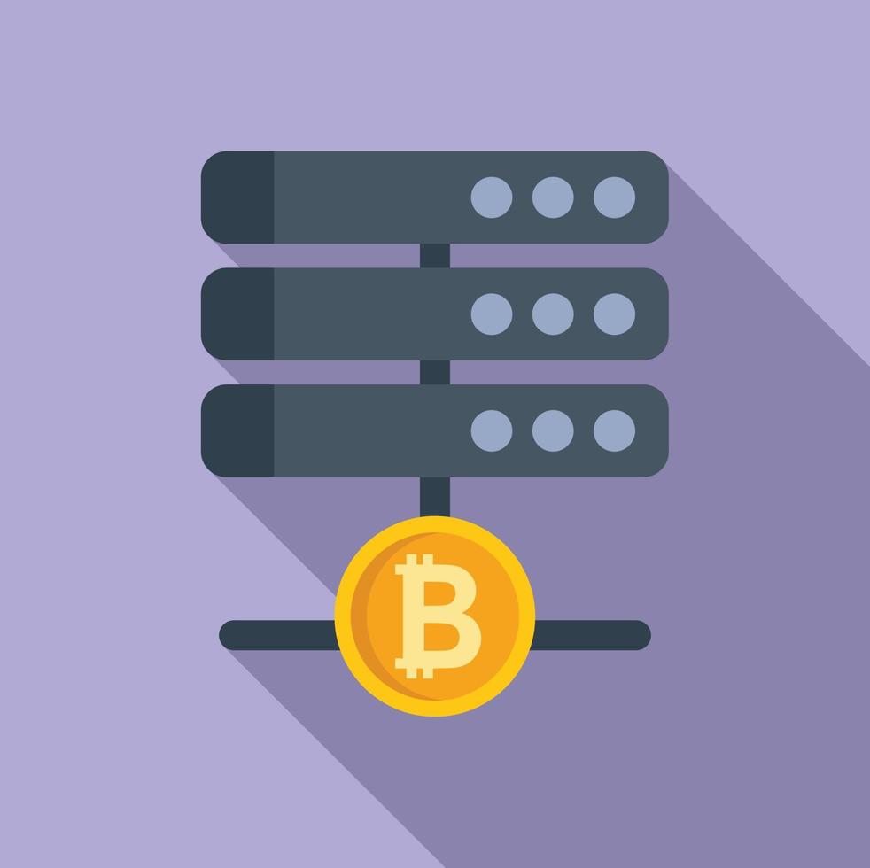 Cryptocurrency server icon flat vector. Crypto money vector