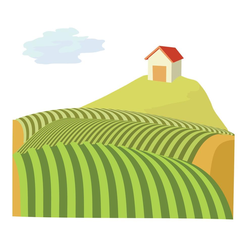 icono de campo francés, estilo de dibujos animados vector