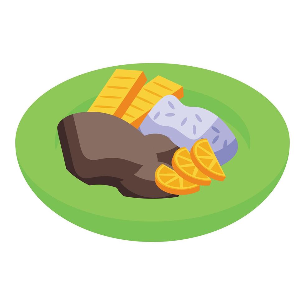 Dinner lunch icon isometric vector. Food cuisine vector