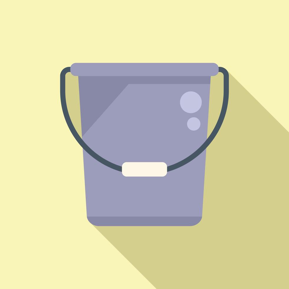 Cleaning pool bucket icon flat vector. Water swim vector