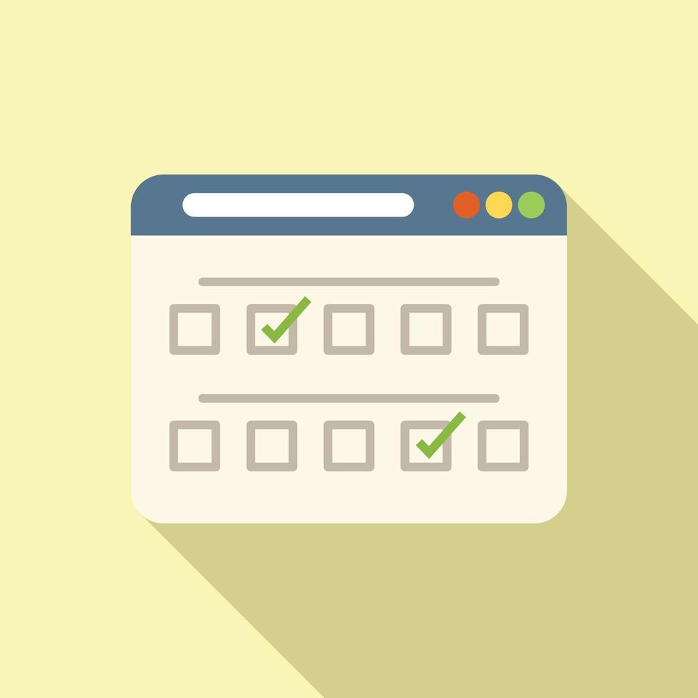 Web mark test icon flat vector. School exam vector