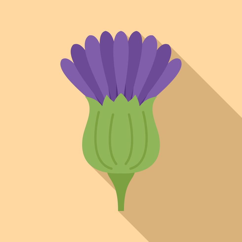 Highland thistle icon flat vector. Flower plant vector