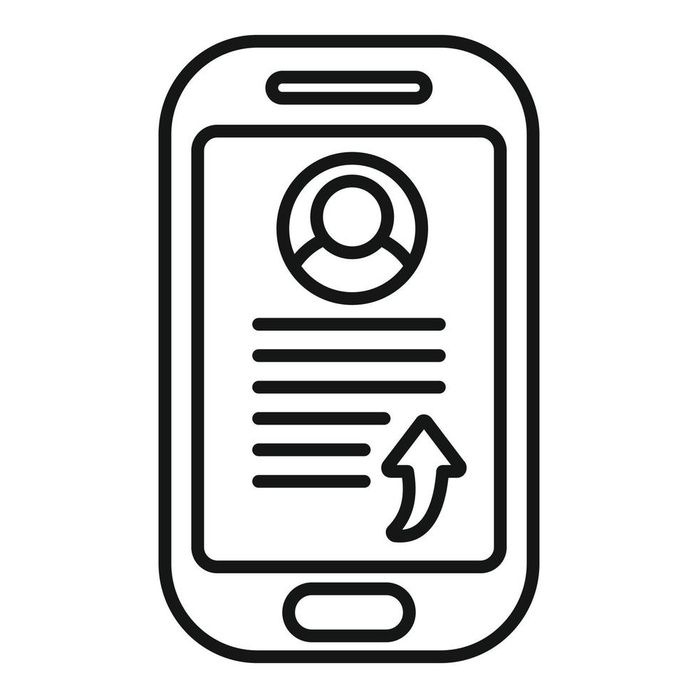 Smartphone repost icon outline vector. Report chart vector