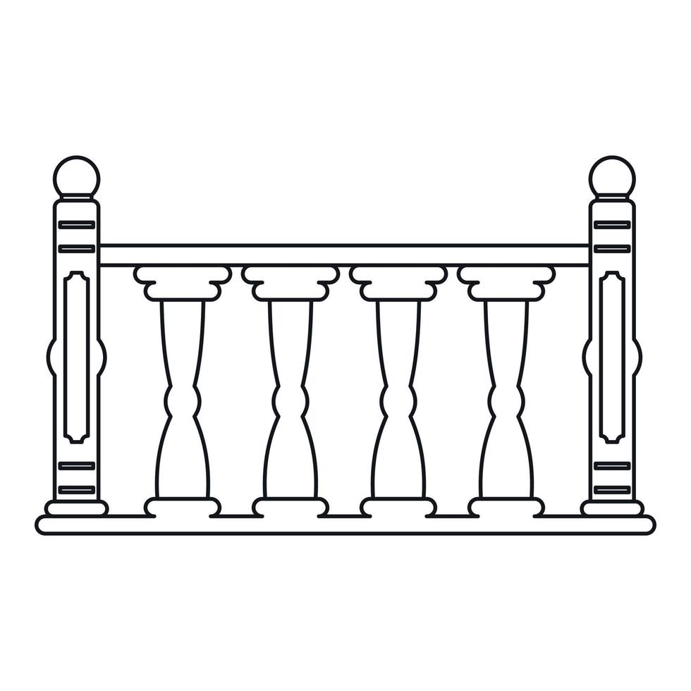 icono de balaustrada, estilo de esquema vector