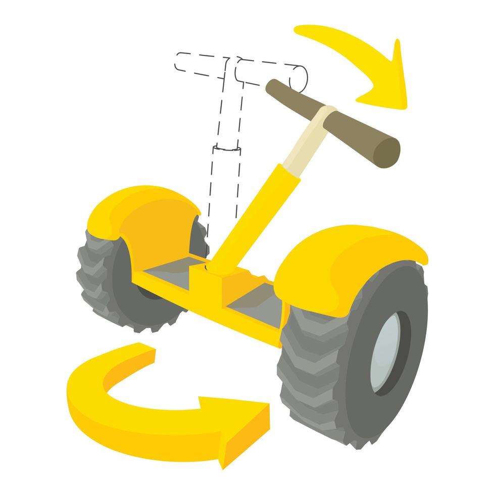 icono de segway inclinado, estilo de dibujos animados vector