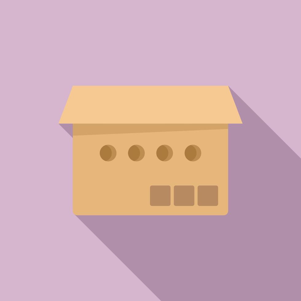 Parcel box icon flat vector. Delivery package vector