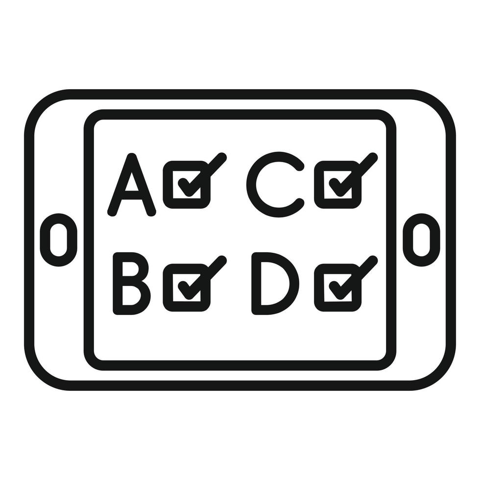 Tablet test icon outline vector. Form sheet vector