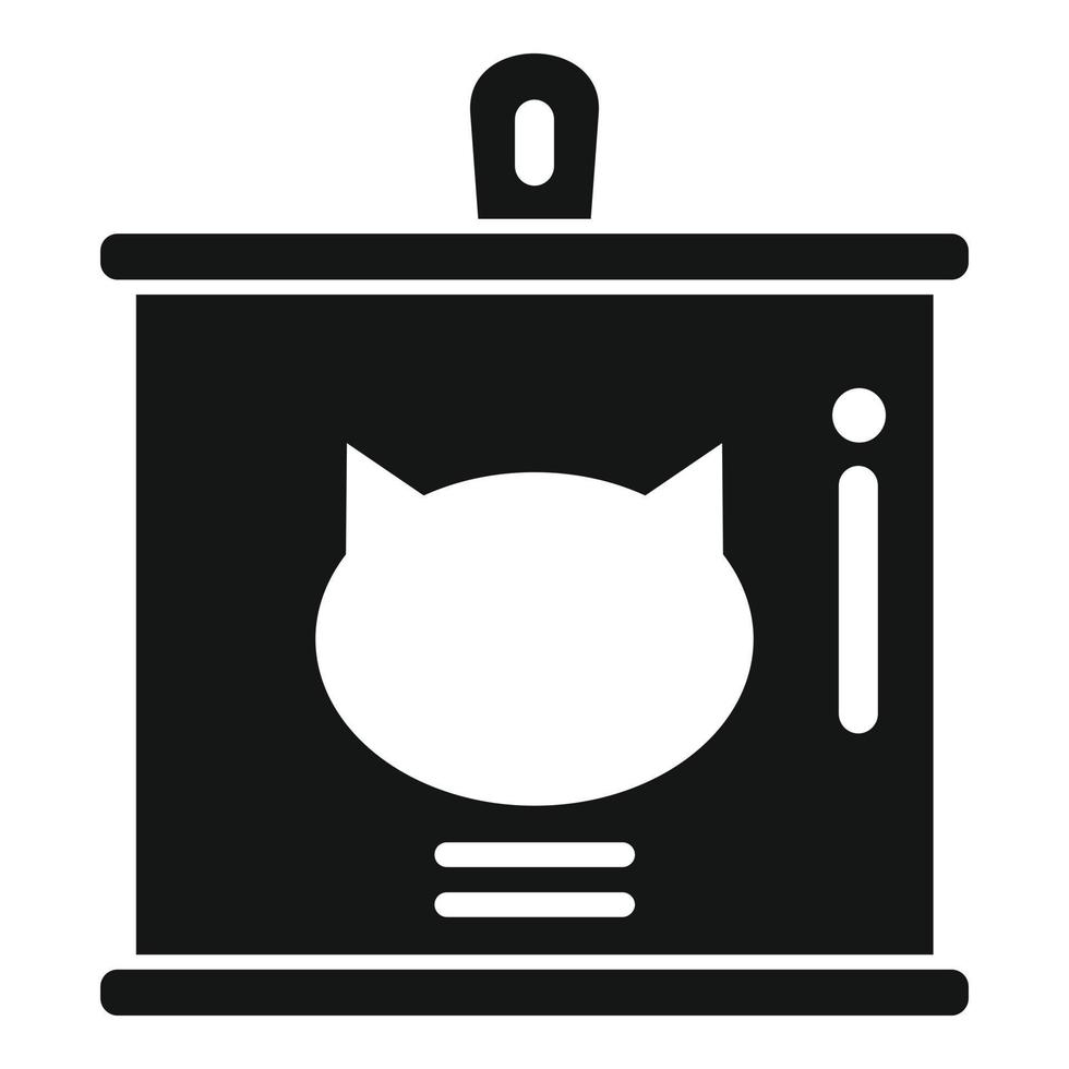 Cat tin can icon simple vector. Snack pack vector