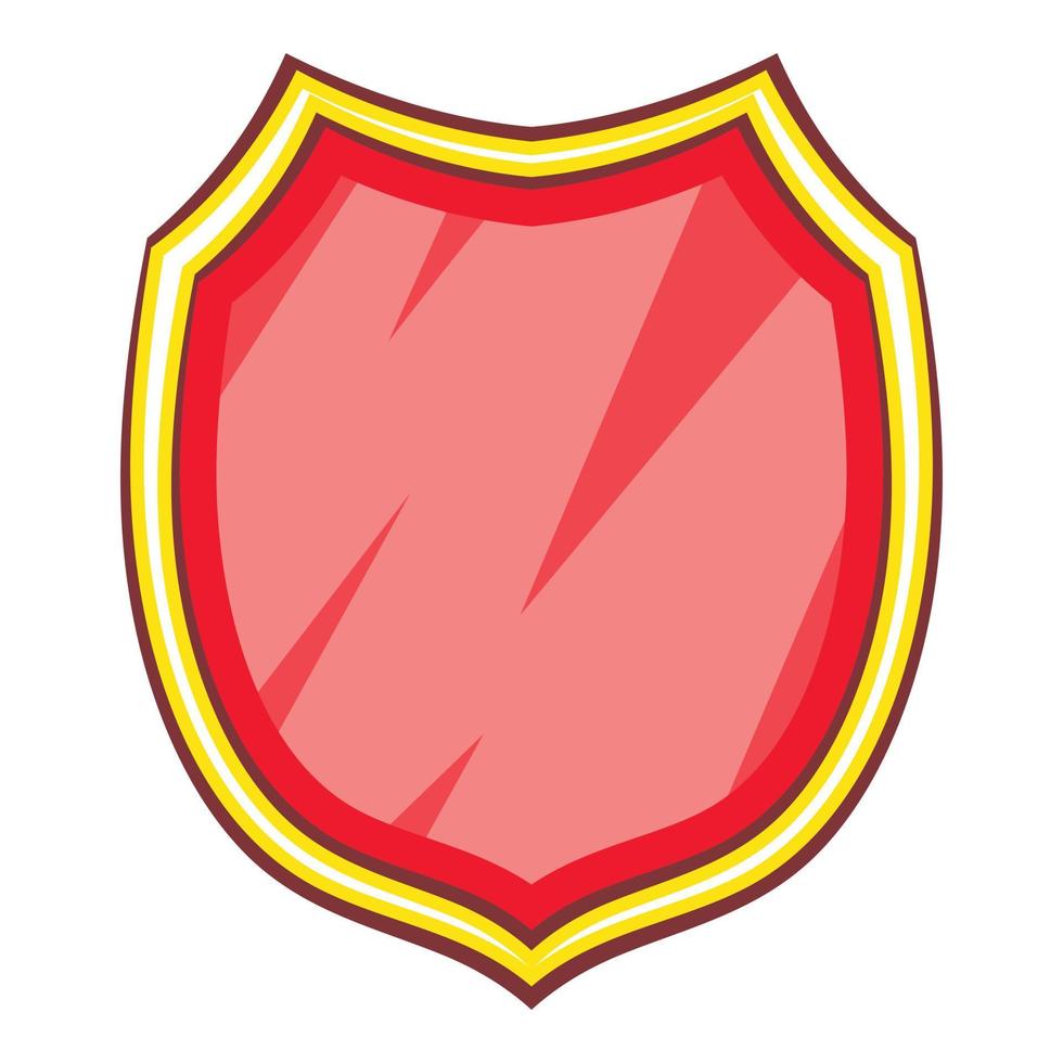 Blank safety protection shield icon, cartoon style vector