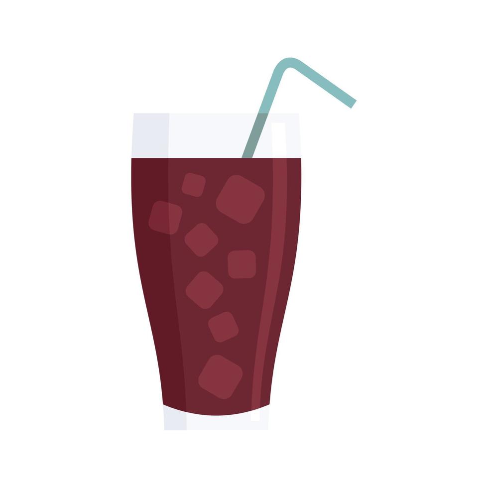 Ice soda cocktail icon flat isolated vector