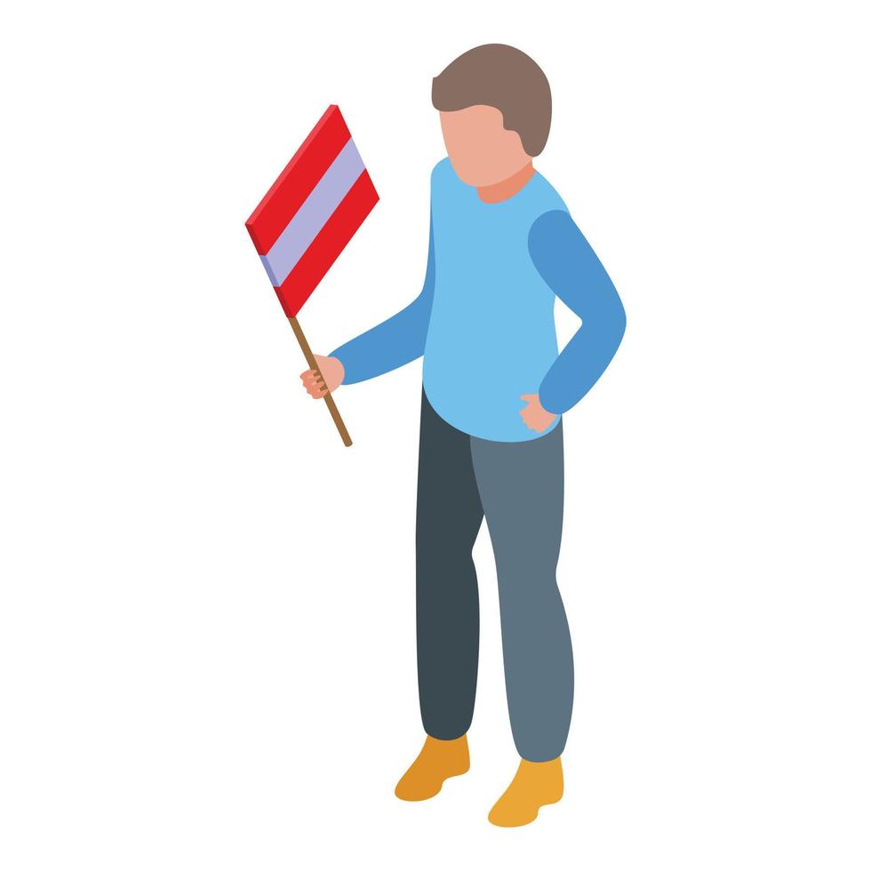 Kid austria flag icon isometric vector. World kid vector