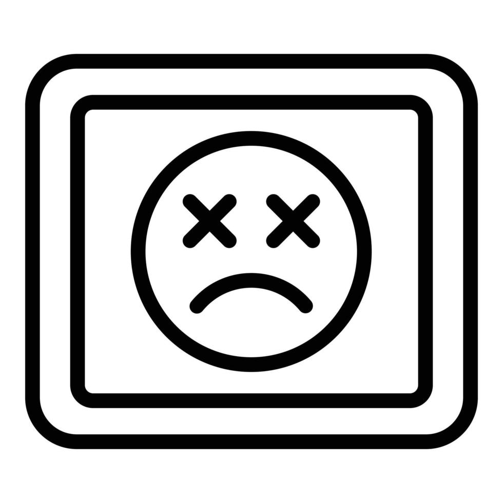 vector de contorno de icono de error de tableta. Internet perdido