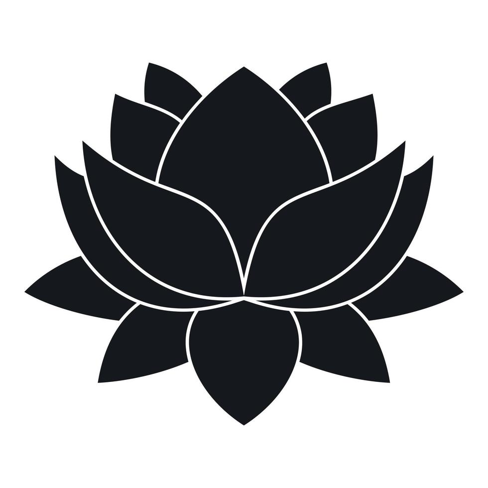 Water lily flower icon, simple style vector