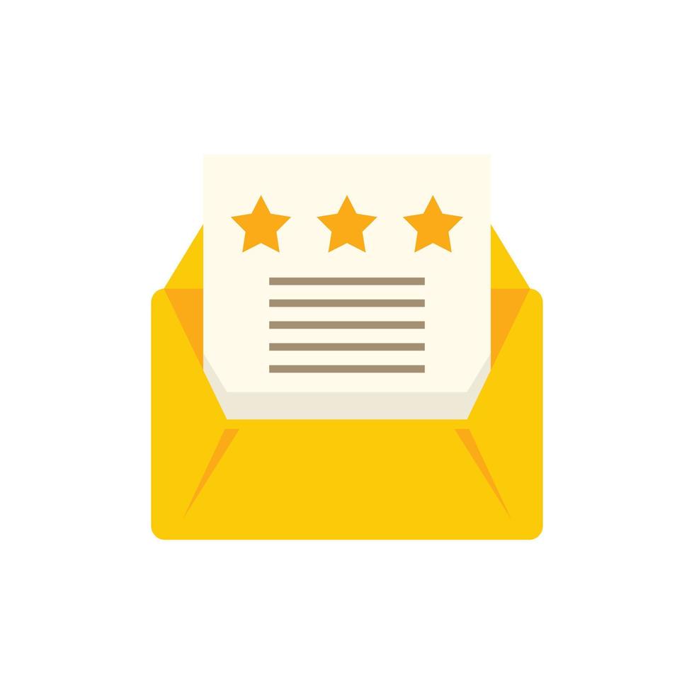 Attestation mail icon flat isolated vector
