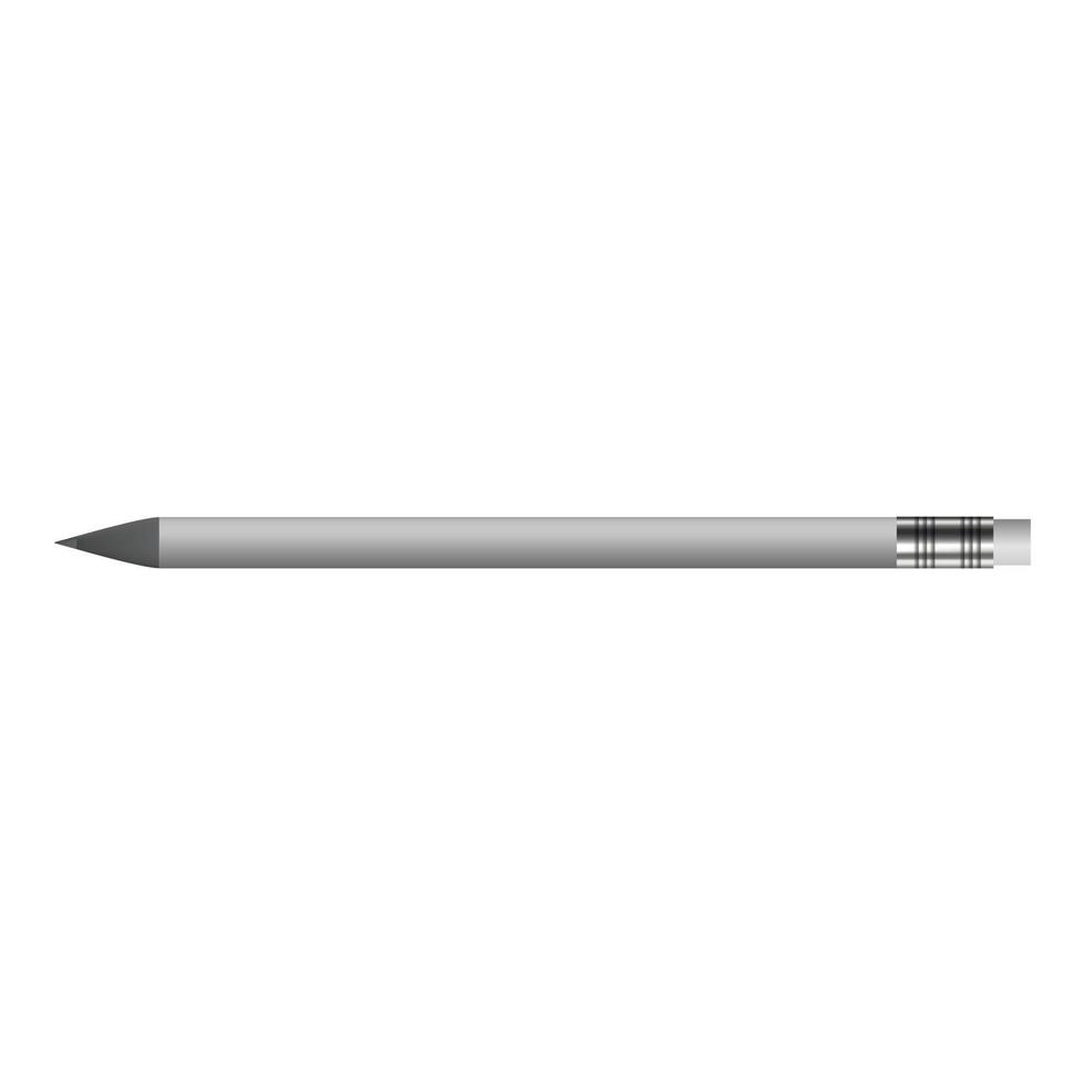 Pencil with eraser mockup, realistic style vector