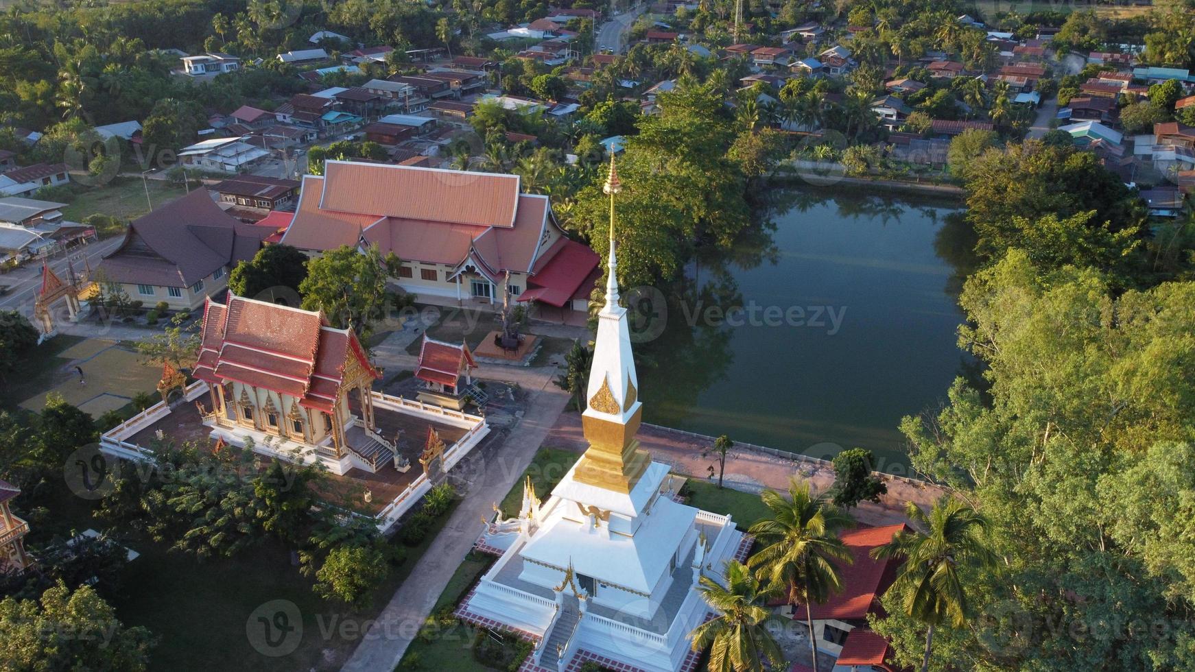 Aerial view of temple in thailand. photo