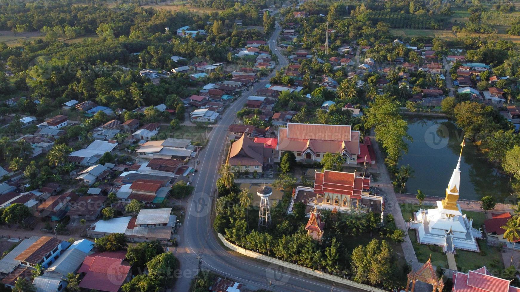 Aerial view of temple in thailand photo