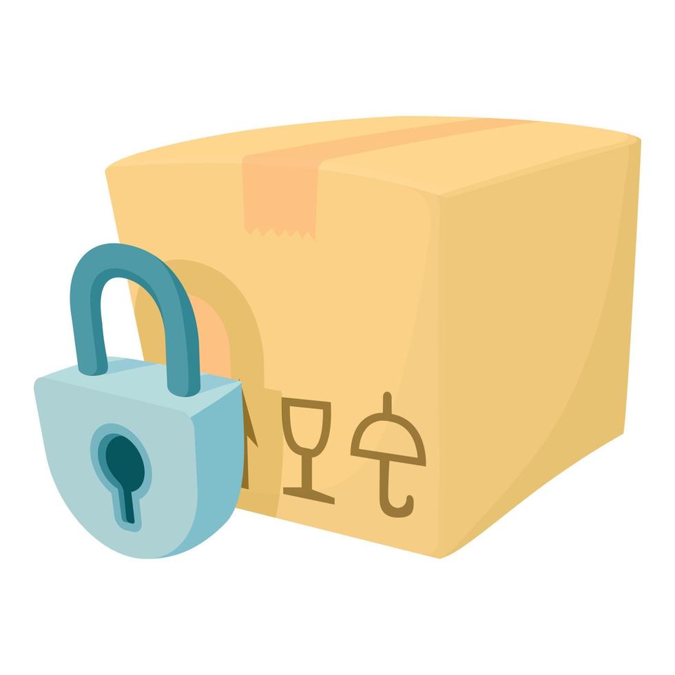 Closed box icon, cartoon style vector
