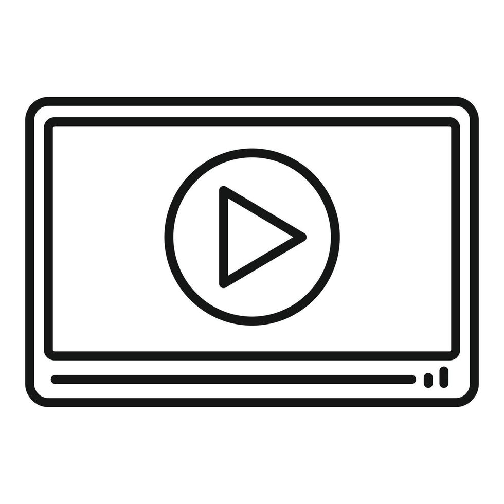 Video player icon outline vector. Ui screen play vector