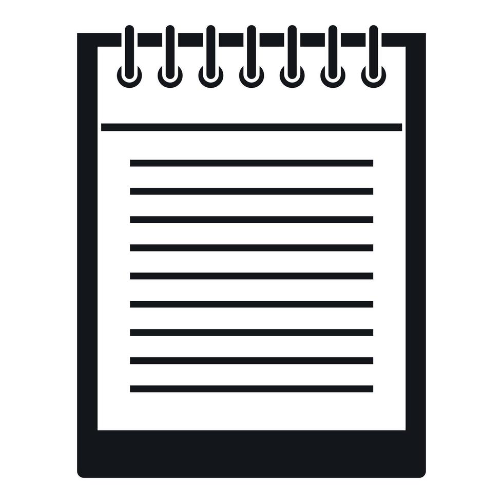 Spiral notepad icon, simple style vector