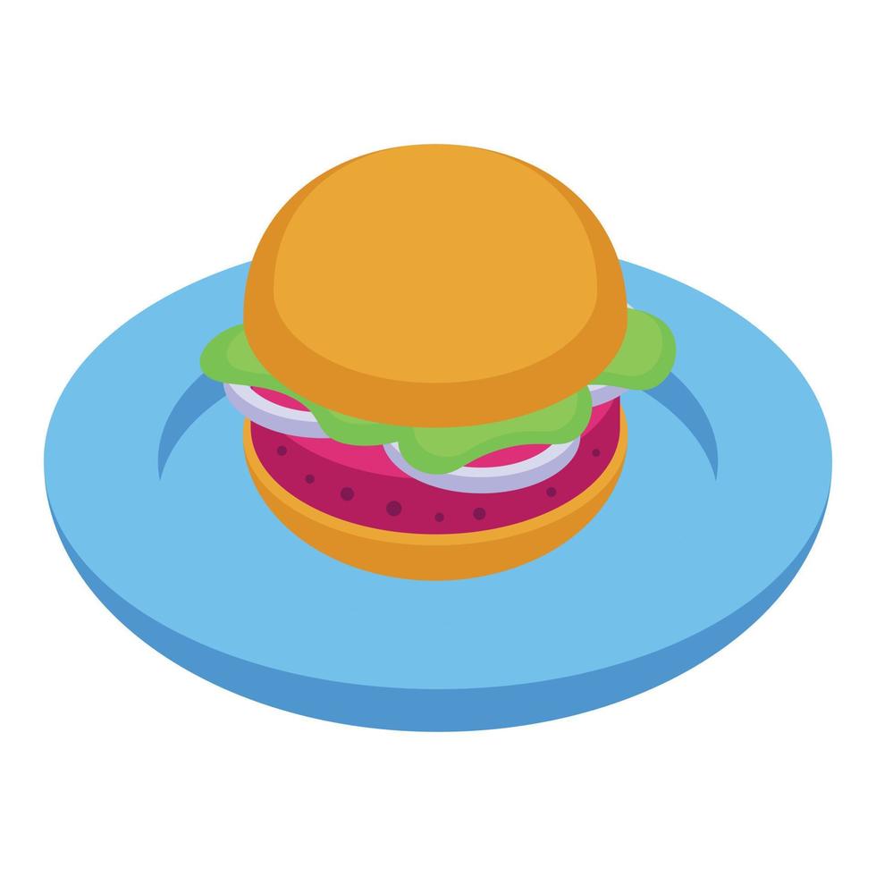 Australian burger icon isometric vector. Meat food vector