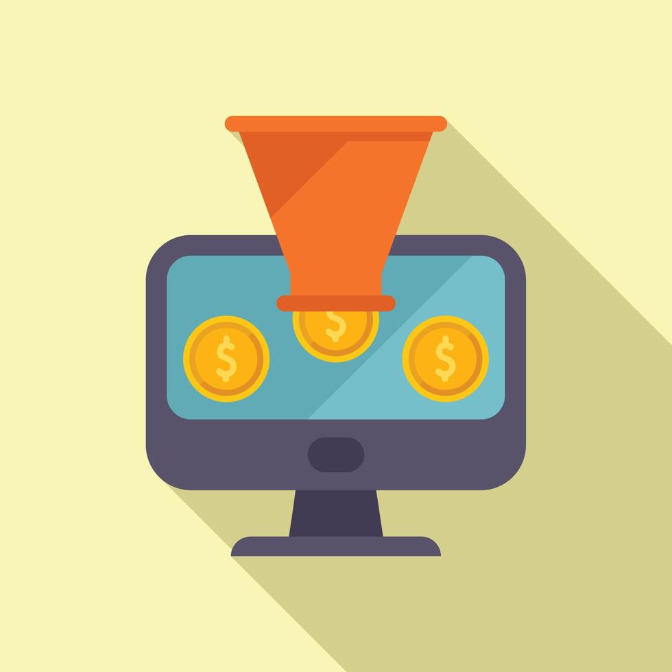 Funnel audience icon flat vector. Strategy monetize vector