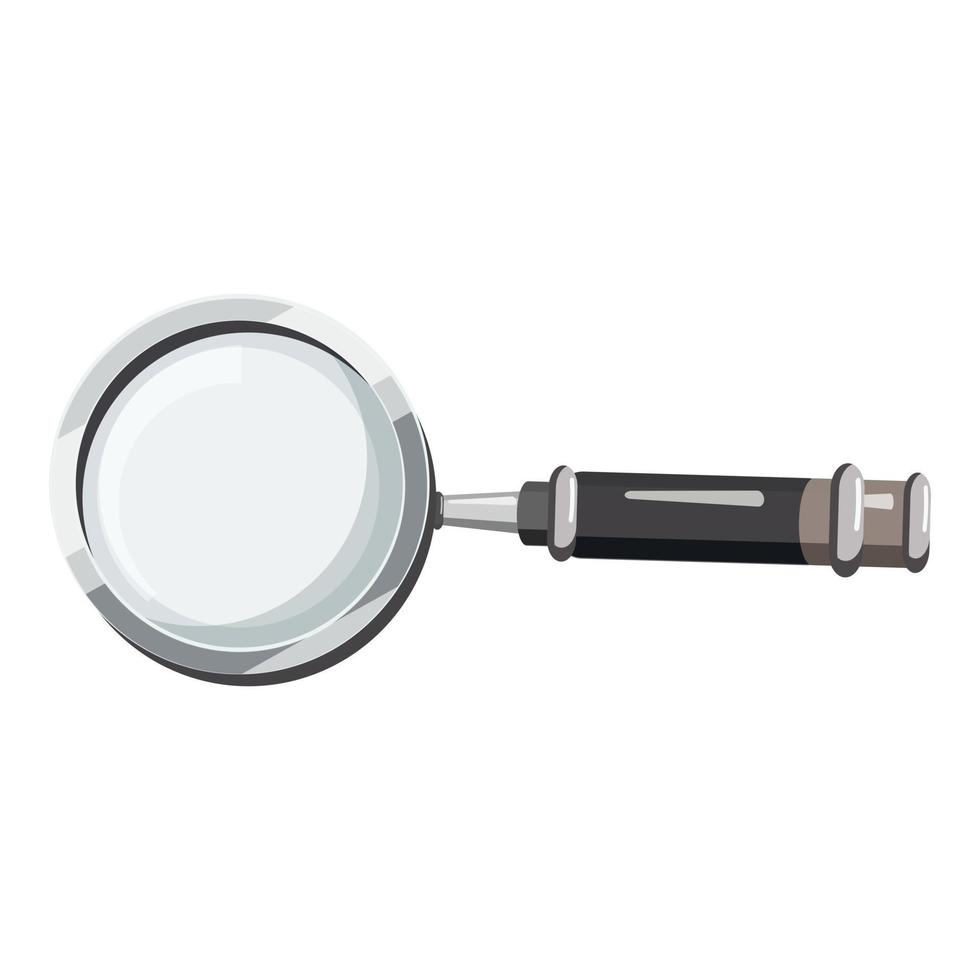 Magnifier translator icon, cartoon style vector