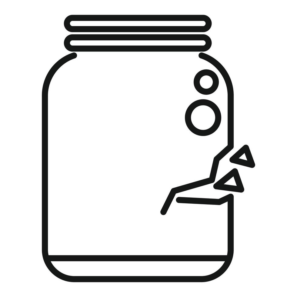 Crack glass jar icon outline vector. Waste garbage vector