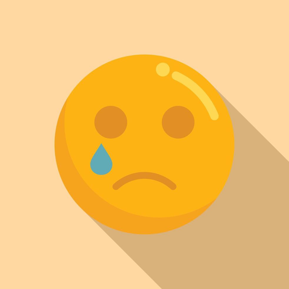 Cry dislike icon flat vector. Social media vector