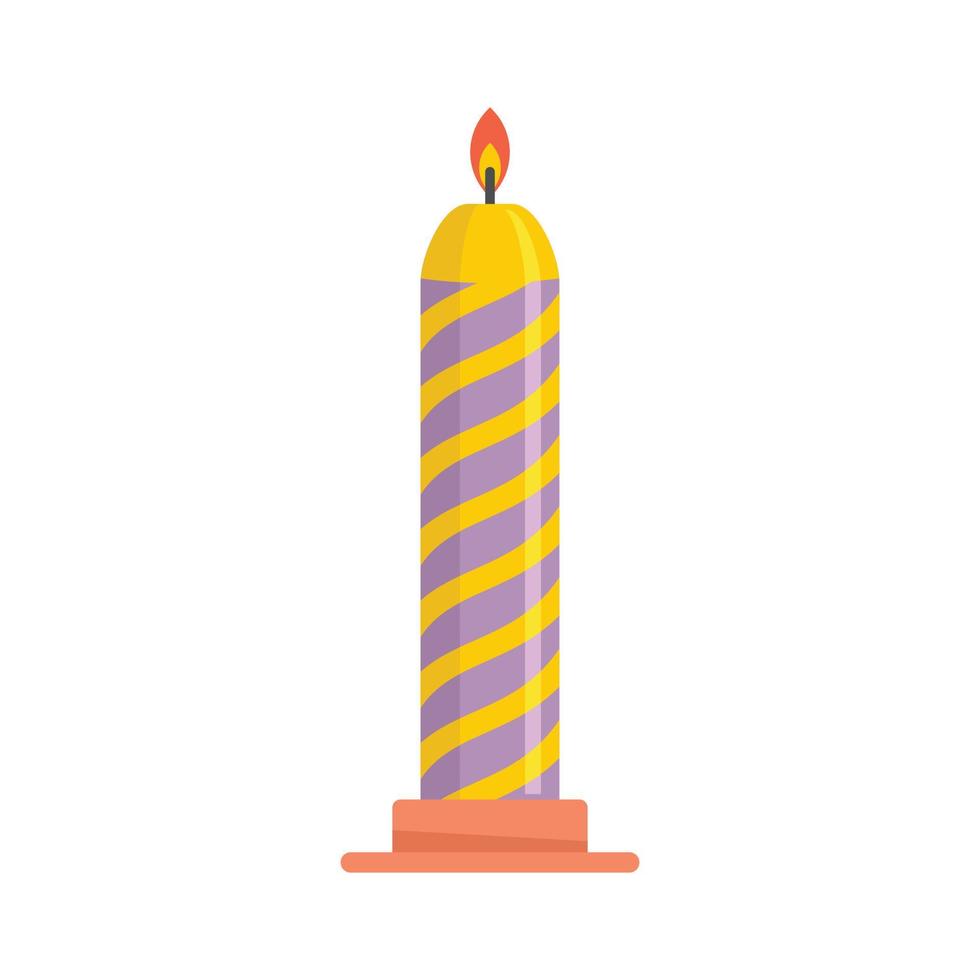 icono de vela de cumpleaños vector aislado plano