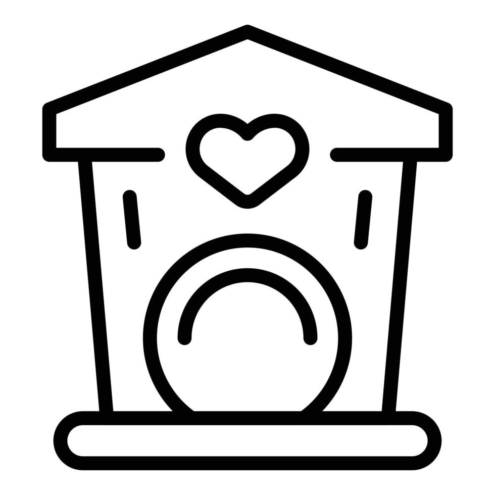 Cat cute house icon outline vector. Pet toy vector