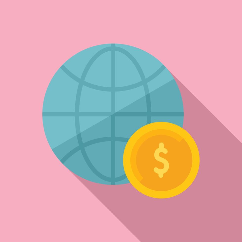 Global monetize icon flat vector. Mobile money vector