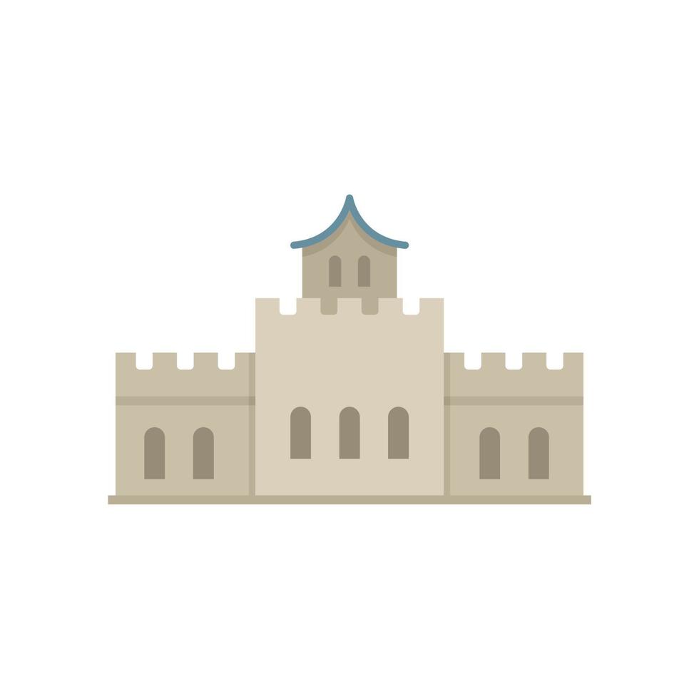 Castle sightseeing icon flat isolated vector