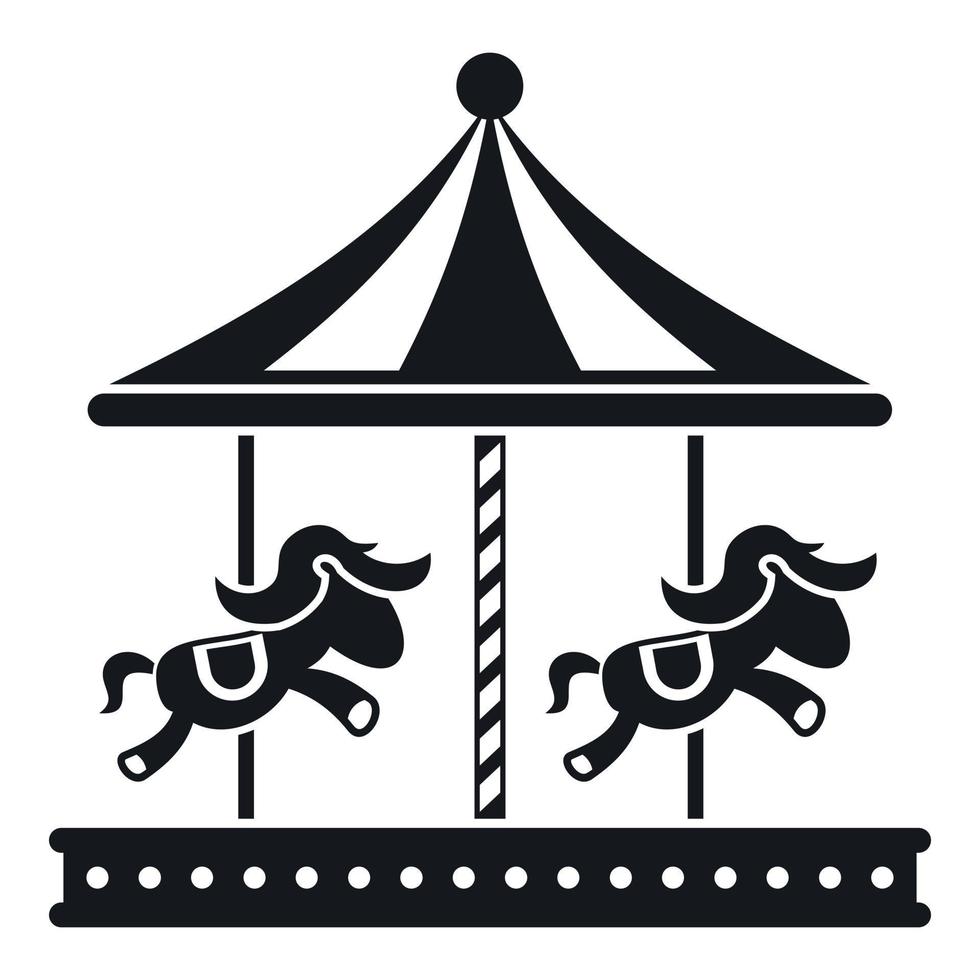 merry go round icono de paseo a caballo, estilo simple vector