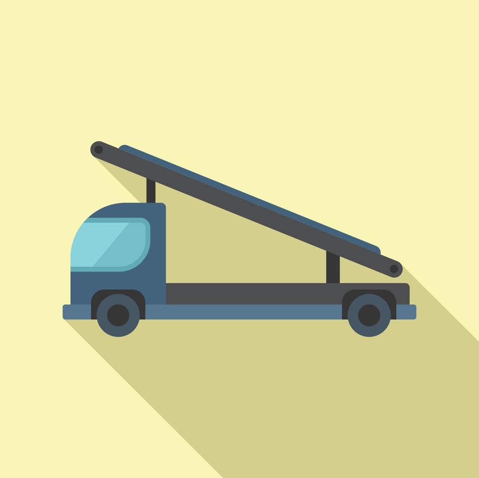 Cargo truck icon flat vector. Ground support vector