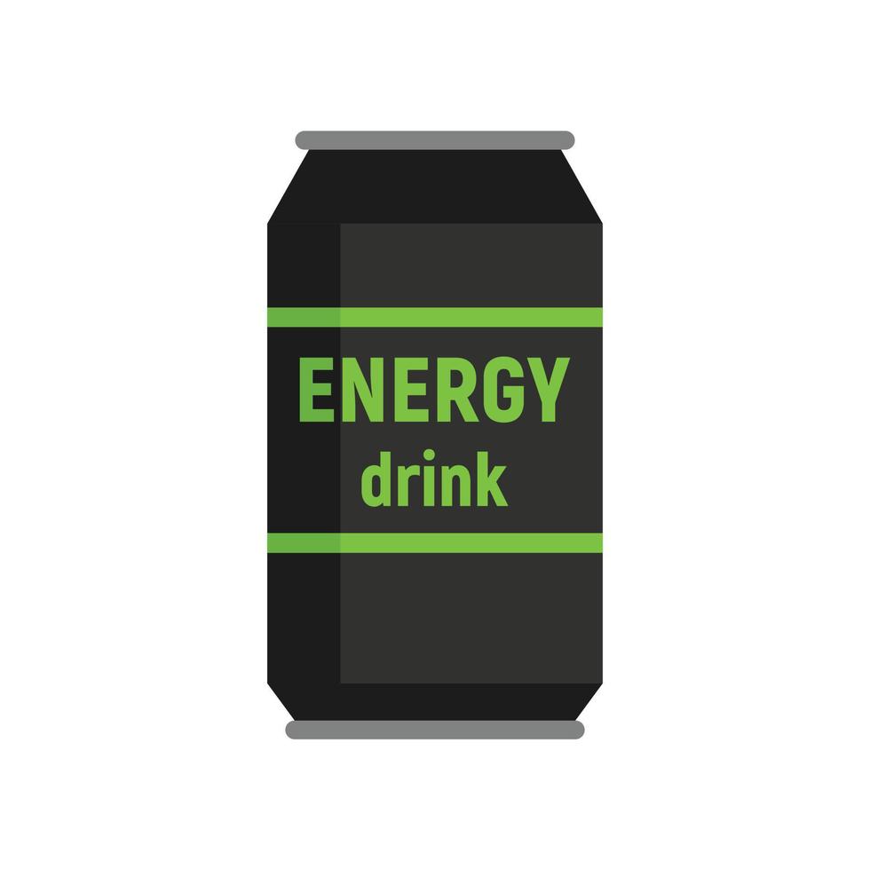 Energy drink tin icon flat isolated vector