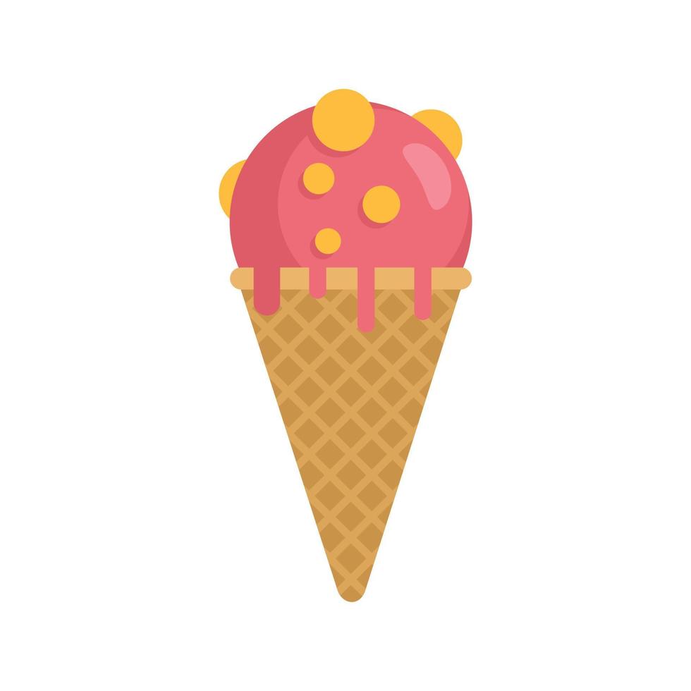 Ice cream cone icon flat isolated vector