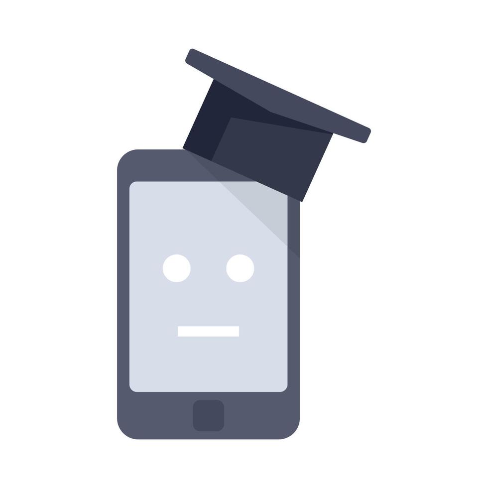 Smartphone machine learning icon flat isolated vector