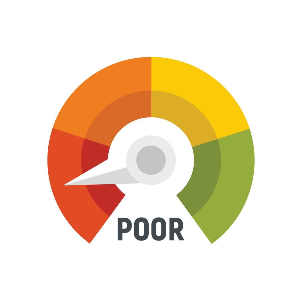 Poor level score icon flat isolated vector