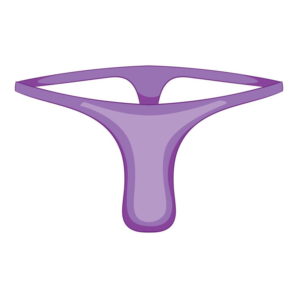 icono de bragas de bikini púrpura, estilo de dibujos animados vector