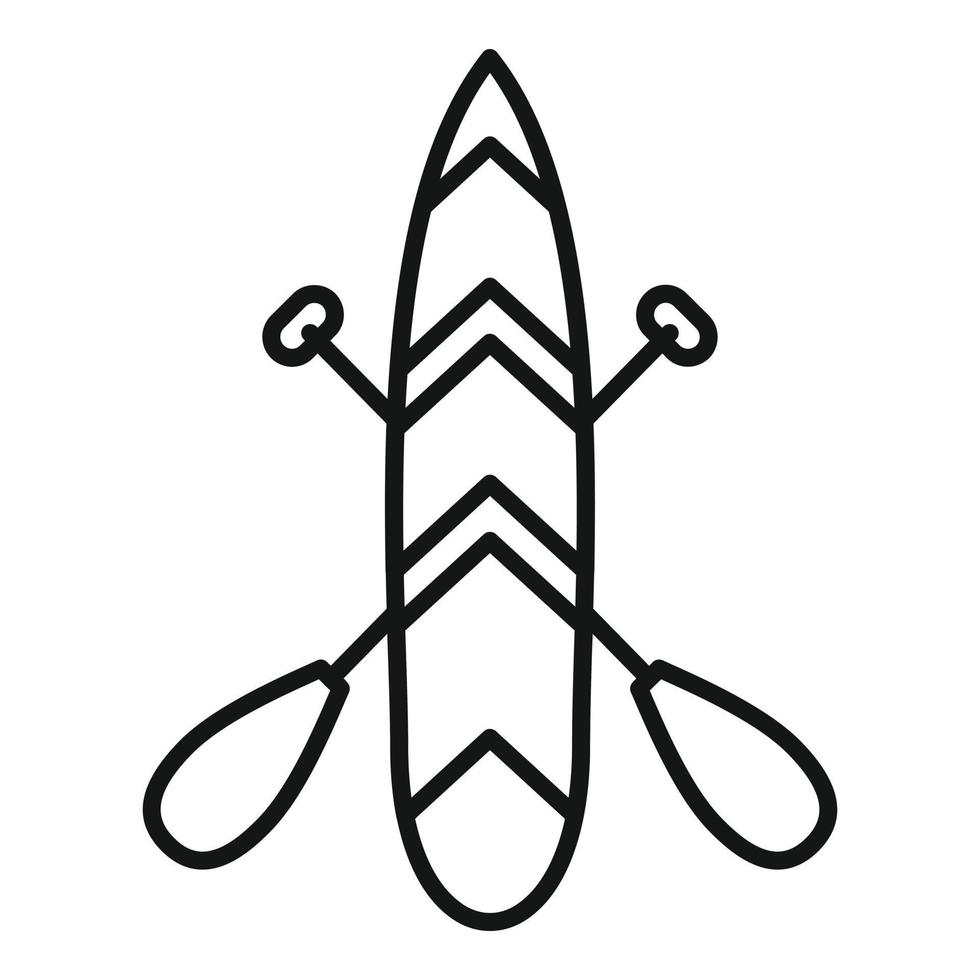 Sup surf icon outline vector. Paddle board vector