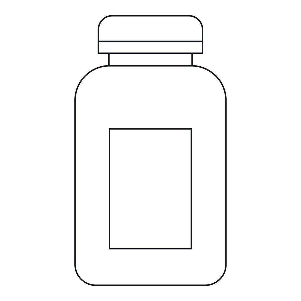 Medicine jar icon, outline style vector