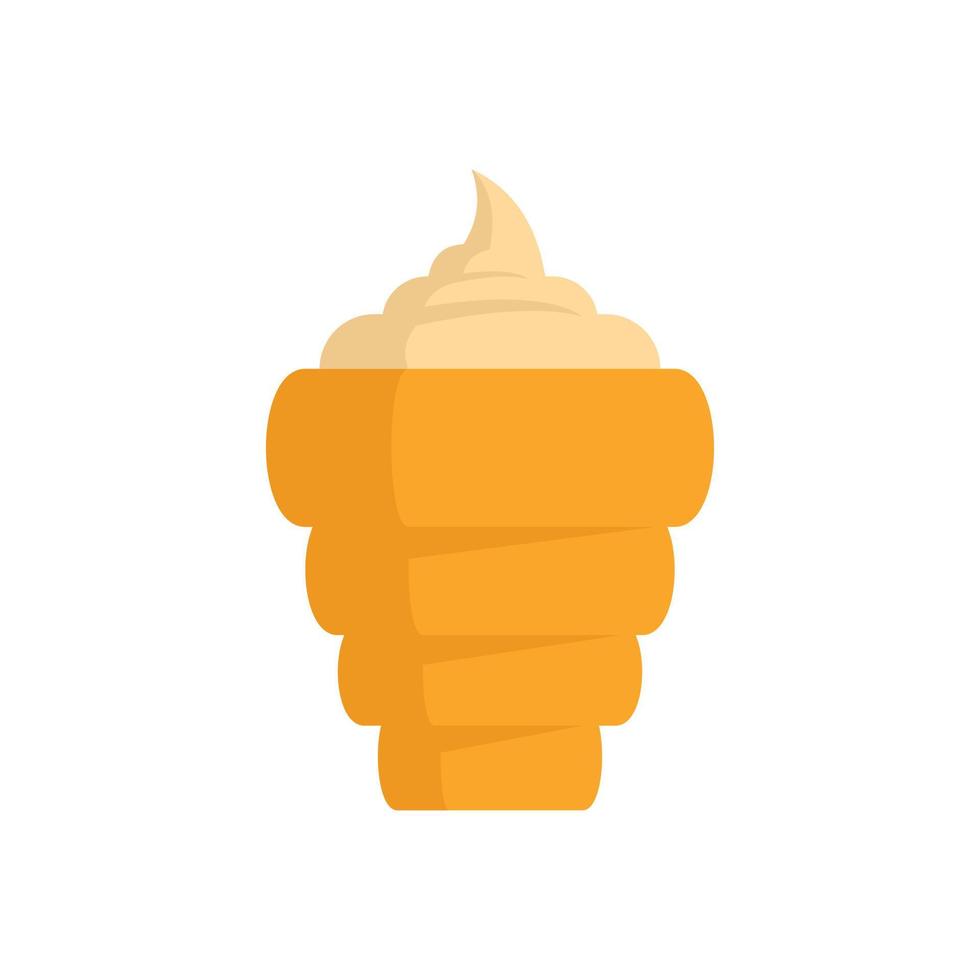 icono de cono de helado vector aislado plano